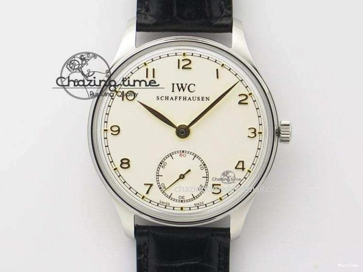 MIROTIME 0207 Portuguese Tourbillon IW5046 SS ZF Best Edition White Dial Blue Markers on Blue Leather Strap Fashionable 7149